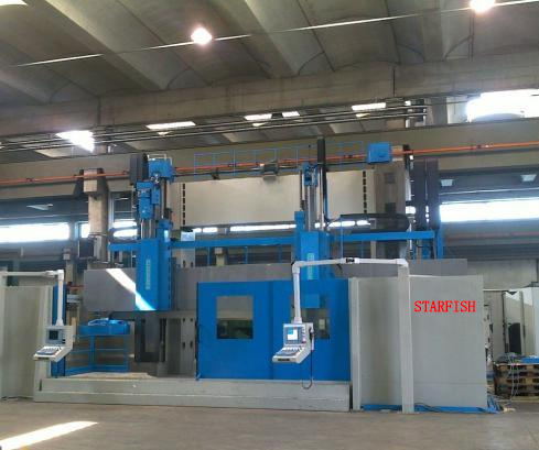 Torno de fresado de torneado vertical de doble columna CNC grande con eje C